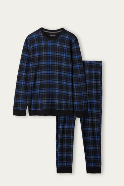 Langer Pyjama Tricot Check
