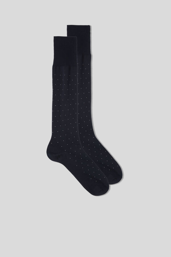 Patterned Lisle Cotton Knee Socks