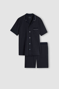 Button-Front Cropped Pyjamas in Supima Cotton