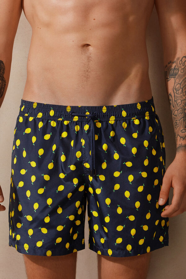 Tritone Swim Shorts with Lemon Print