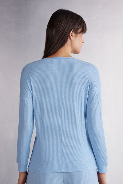 Maglia Manica Lunga con Scollo a Barchetta in Modal Chic Comfort