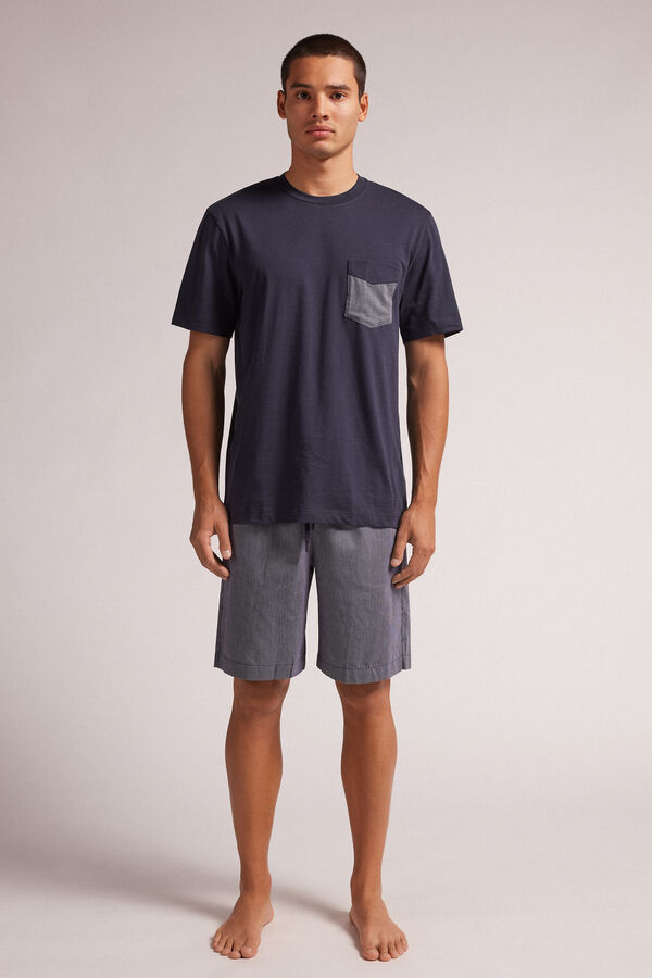 Short Pajamas Micro-stripe Cloth Shorts