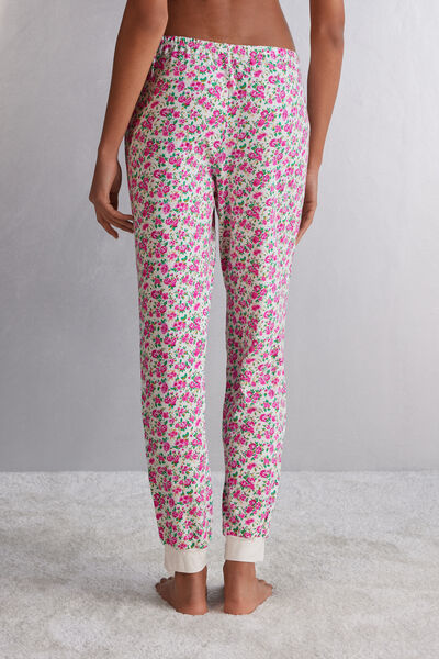 Pantalone Lungo con Polsino in Modal Life is a Flower