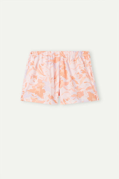 Iris and Apricot Cotton Shorts