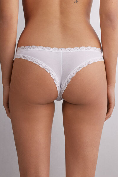 Cotton and Lace Brazilian Briefs