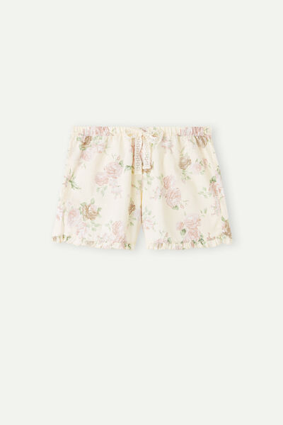 Scent of Roses Plain-Weave Cotton Shorts