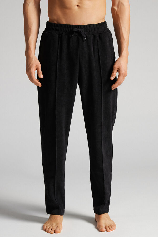 Full-Length Ribbed Chenille Trousers