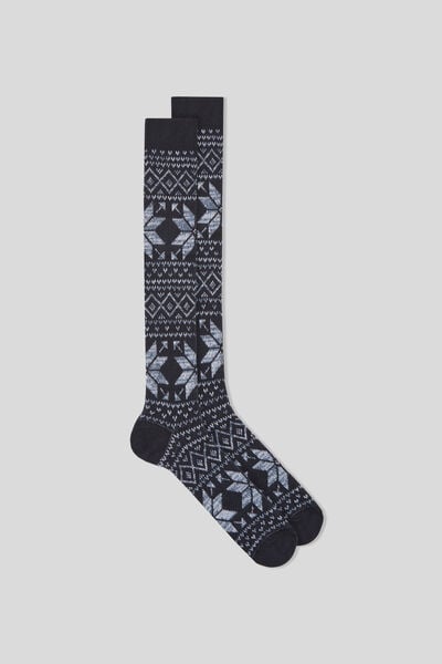 Dlouhé Vzorované Ponožky z Bavlny Soft Cotton