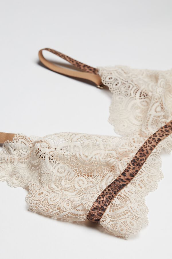 Lacy Leopard Triangle Bra