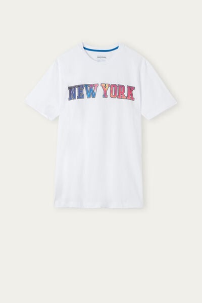 New York Baskılı Tişört