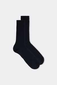 Short Ribbed Cotton Lisle Socks