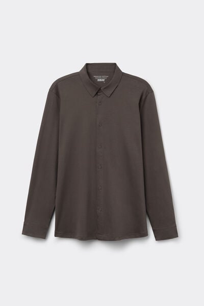 Polo van Gemerceriseerde Katoen Premium Superlight met Lange Mouwen