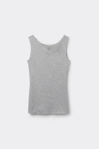 Tanktop met Ronde Hals van Onafgewerkt Katoen