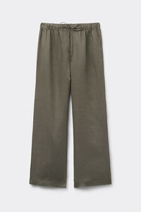 Lange broek van linnen met trekkoord