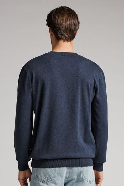 Long-Sleeved Round-Neck Jersey Top