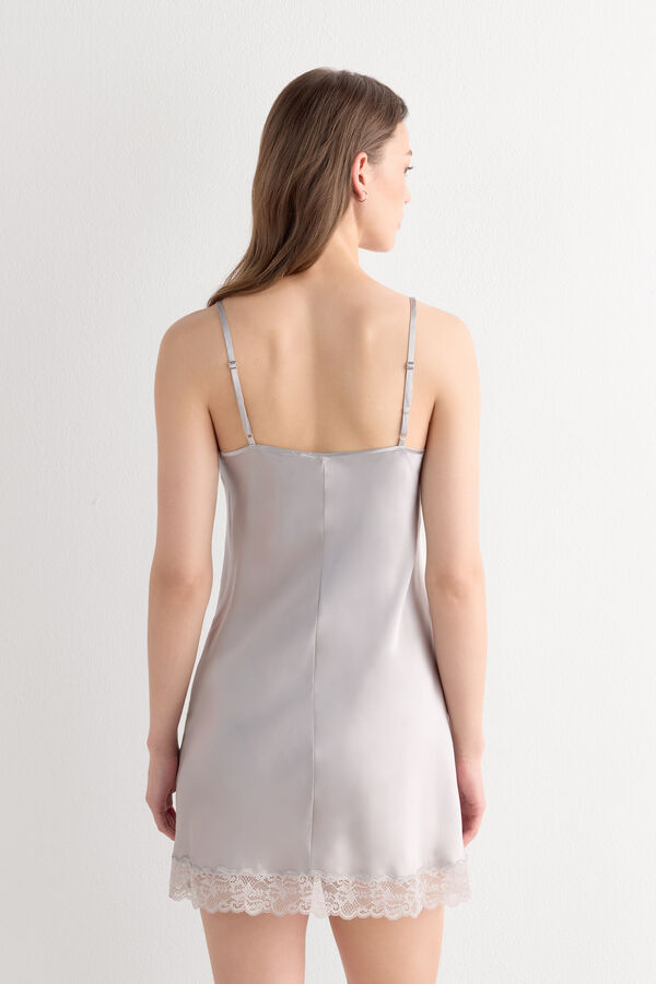 Silk Slip with Lace Insert Detail