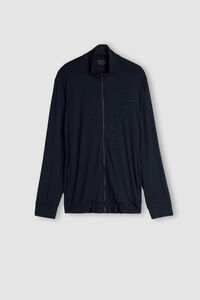 Felpa con Zip in Seta e Modal