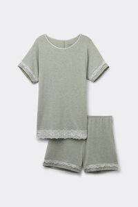 Set de pyjama court en modal avec dentelle