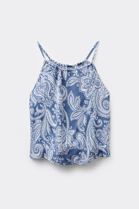 Top aus Viskosesatin Flower Paisley