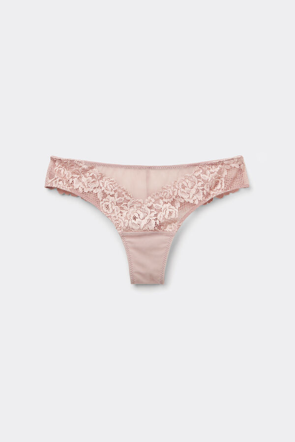Tanga femme en dentelle florale