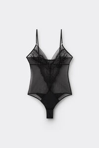 Sheer Glamour チュール＆レース ボディスーツ