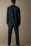 Full Length Pajamas in Brushed Check Patterned Cloth
