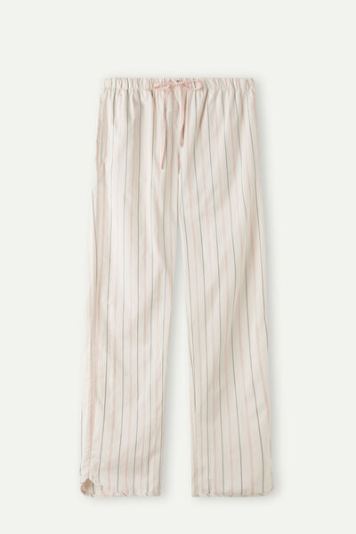 Pantalone Lungo in Tela di Cotone Soft Spring
