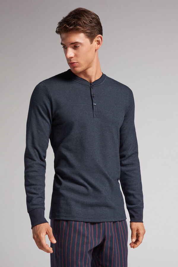 Warm Cotton Long-Sleeved Grandad Top