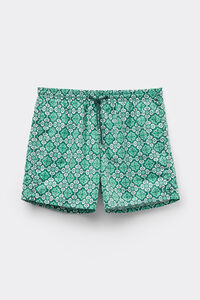 Bañador Bóxer con Estampado Mayólica Verde Aguamarina
