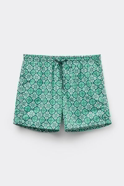 Costume Boxer Mare Stampa Maiolica Verde Acqua