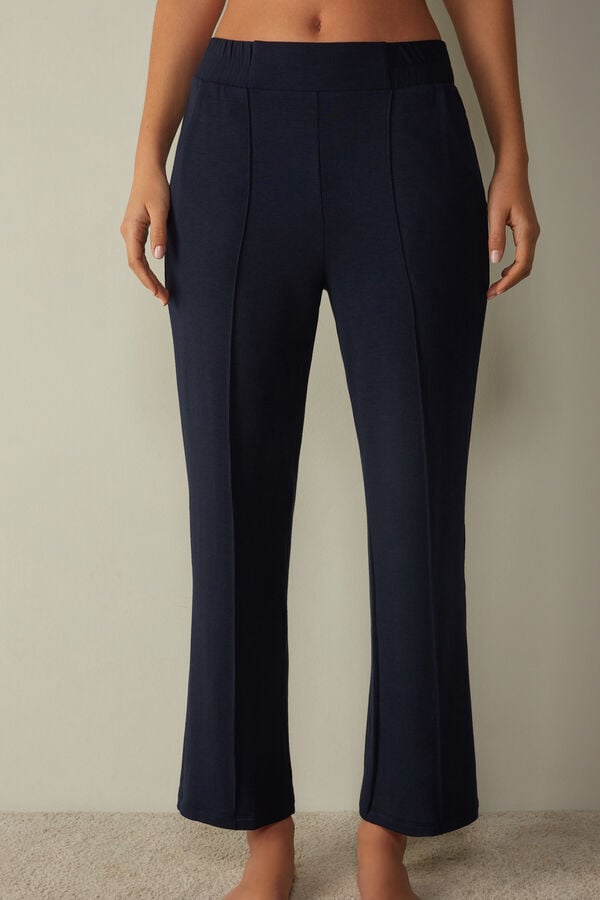 Modal Fleece with Cashmere Palazzo Trousers
