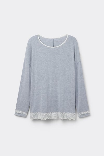 Maglia a Manica Lunga in Modal con Scollo Tondo