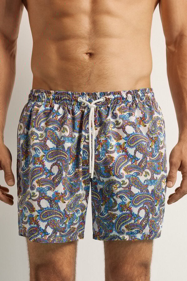 Badeshorts mit mehrfarbigem Paisley-Print