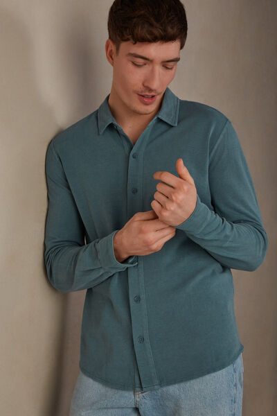 Washed Collection Cotton Piqué Shirt