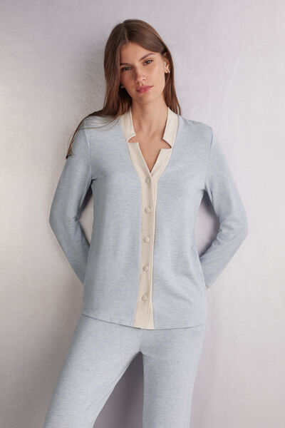 Maglia Aperta Davanti Modal con Lana Cold Winter Night