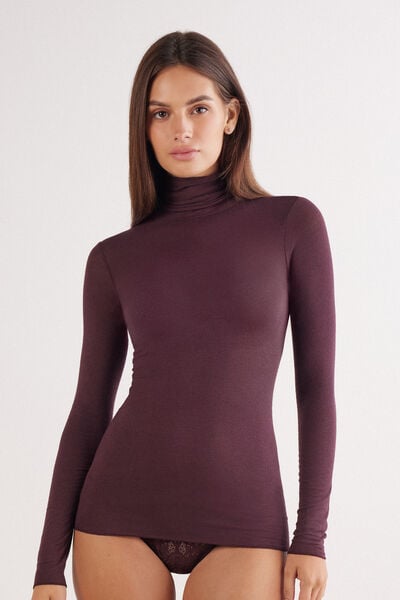 Maglia in Modal Ultralight con Cashmere Collo Alto