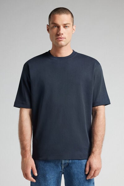 T-shirt manches courtes oversize en coton interlock
