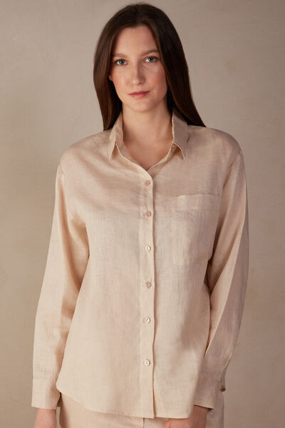 Plain-Weave Linen Shirt