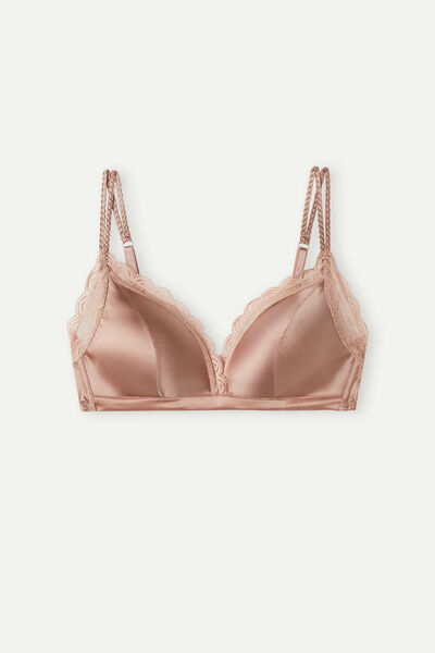 Tiziana Wireless Plunge Triangle Bra in Silk and Lace