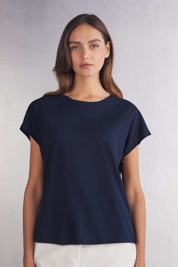 Short-Sleeved Crew-Neck Ultrafresh Cotton Top