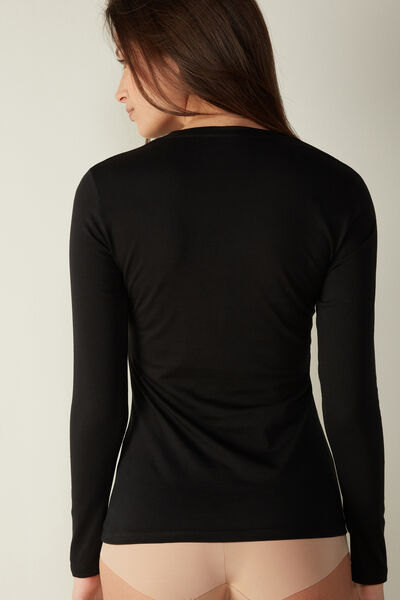 Long-Sleeved Round-Neck Supima® Cotton Top