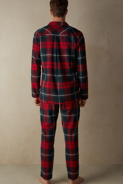 Red Tartan Brushed Cloth Full Length Pajamas