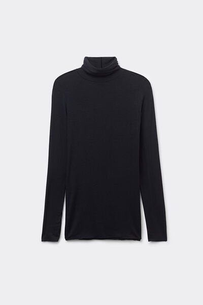 Maglia in Modal Ultralight con Cashmere Collo Alto