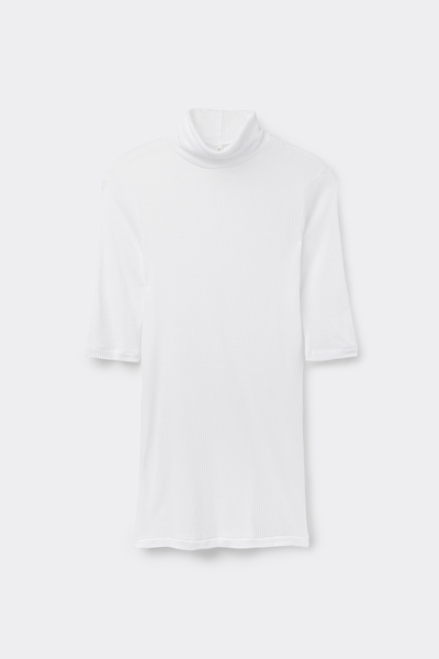 T-shirt manches longues cachemire léger côtelé