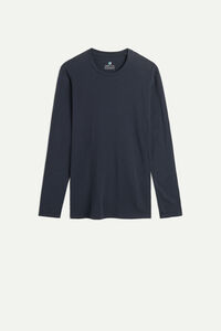 Long-Sleeved Cotton and Cashmere Top