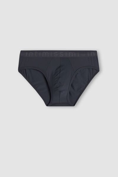 Microfiber Briefs with Logo Detail