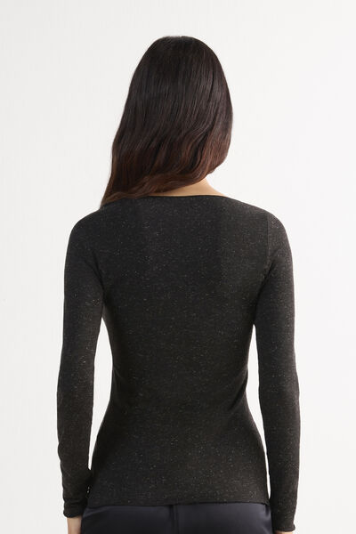 Rundhalsshirt aus Modal Light mit Cashmere Lamè