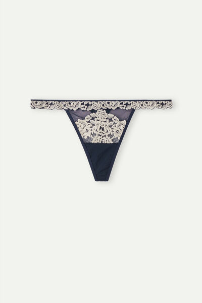 Pretty Flowers Thong with Side Straps