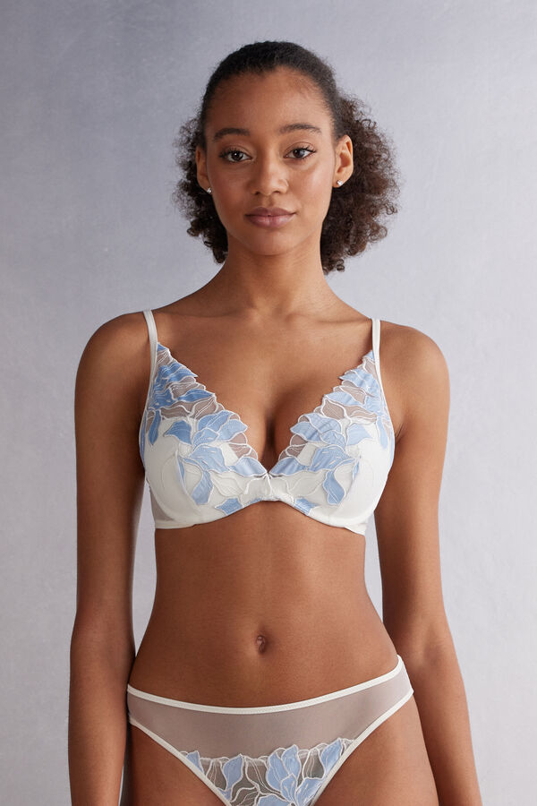 BRA and Slip / EMBROIDERED Tulle / Made in Italy / Intimissimi