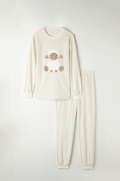 Chenille Pyjamas with Sheep Patch